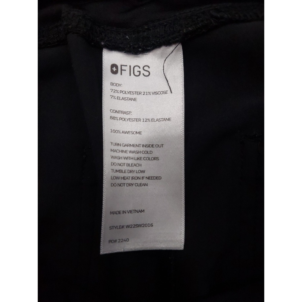 Figs Scrub Bottoms Womens Small Black Technical Uniform Medical Drawstring - Picture 10 of 12